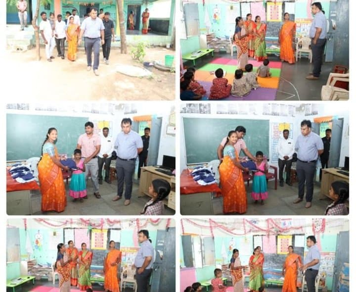 పాఠశాల, అంగన్వాడీని తనిఖీ చేసిన కలెక్టర్